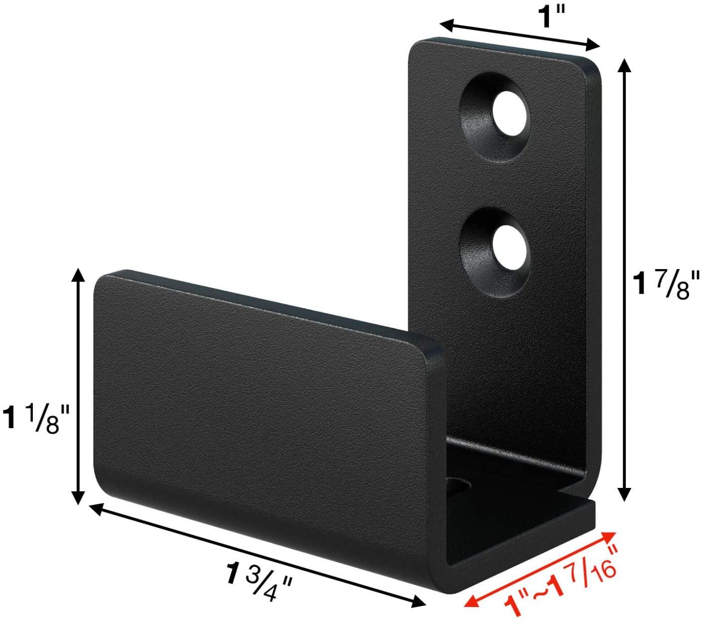 FaithLand Sliding Barn Door Floor Guide, Bottom Adjustable Floor Guide Roller, Black