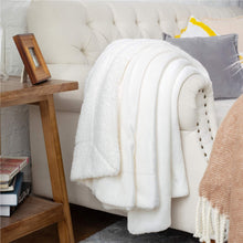
                        
                          Load image into Gallery viewer, Bedsure Sherpa Fleece Blanket Throw Size Navy Lightweight Super Soft Cozy Luxury Bed Blanket Microfiber
                        
                      