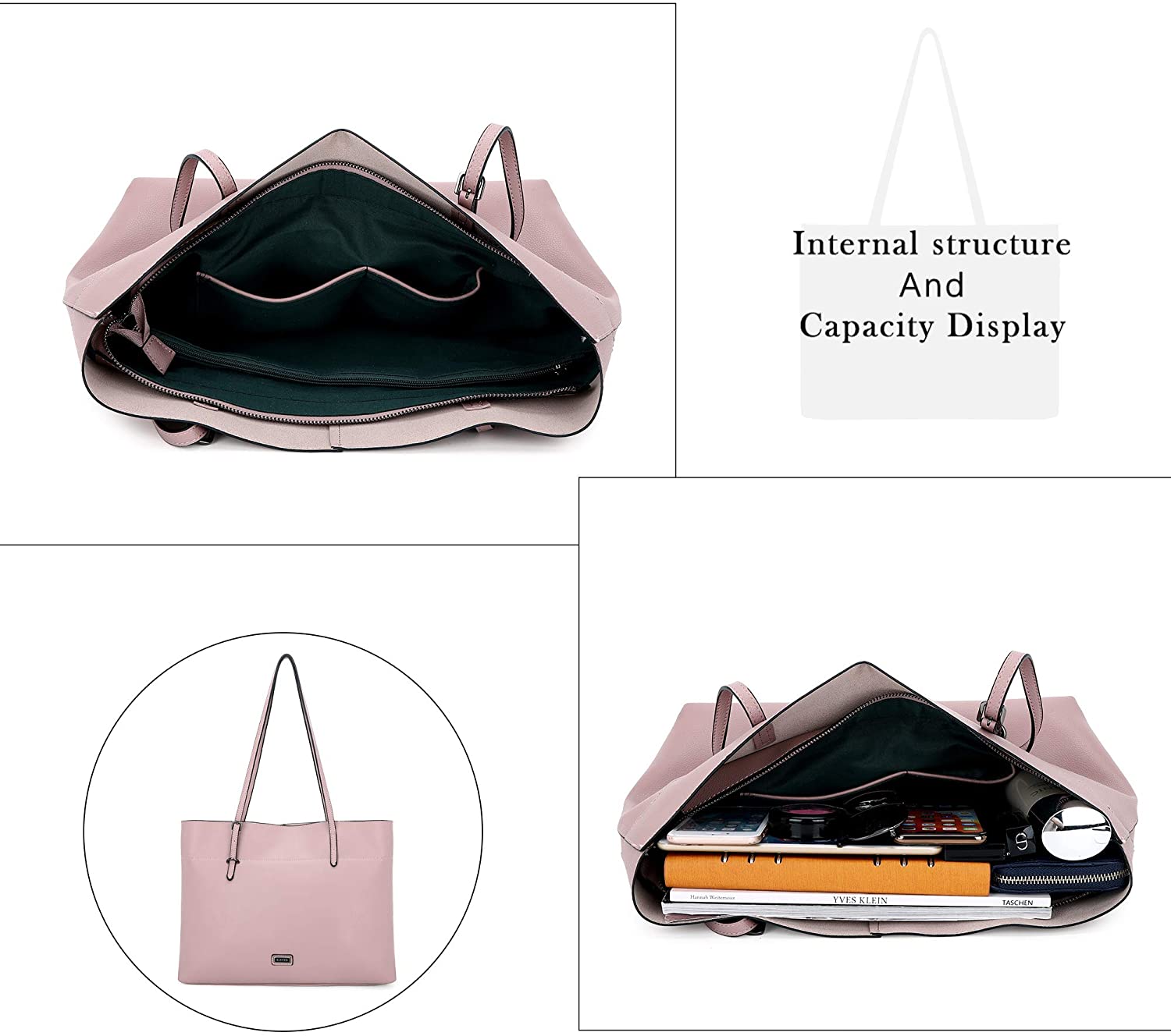 K.EYRE Women's Soft Faux Leather Tote Bag Purse Handbags Wallet Tote Shoulder Bag Purse Large Capacity