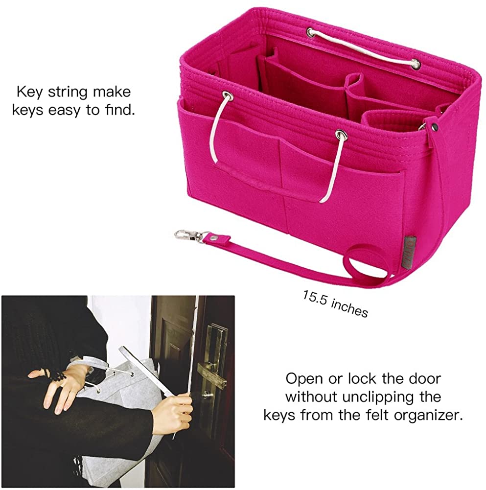 Purse Organizer, Multi-Pocket Felt Handbag Organizer, Purse Organizer Insert with Handles, Medium, Large, X-Large