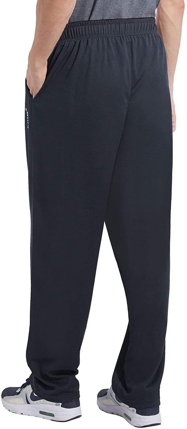 Duuluup Mens Jogger Sweatpants with Pockets Open Bottom Elastic Waist Workout Pants for Training Track Running - JOY2ESpree