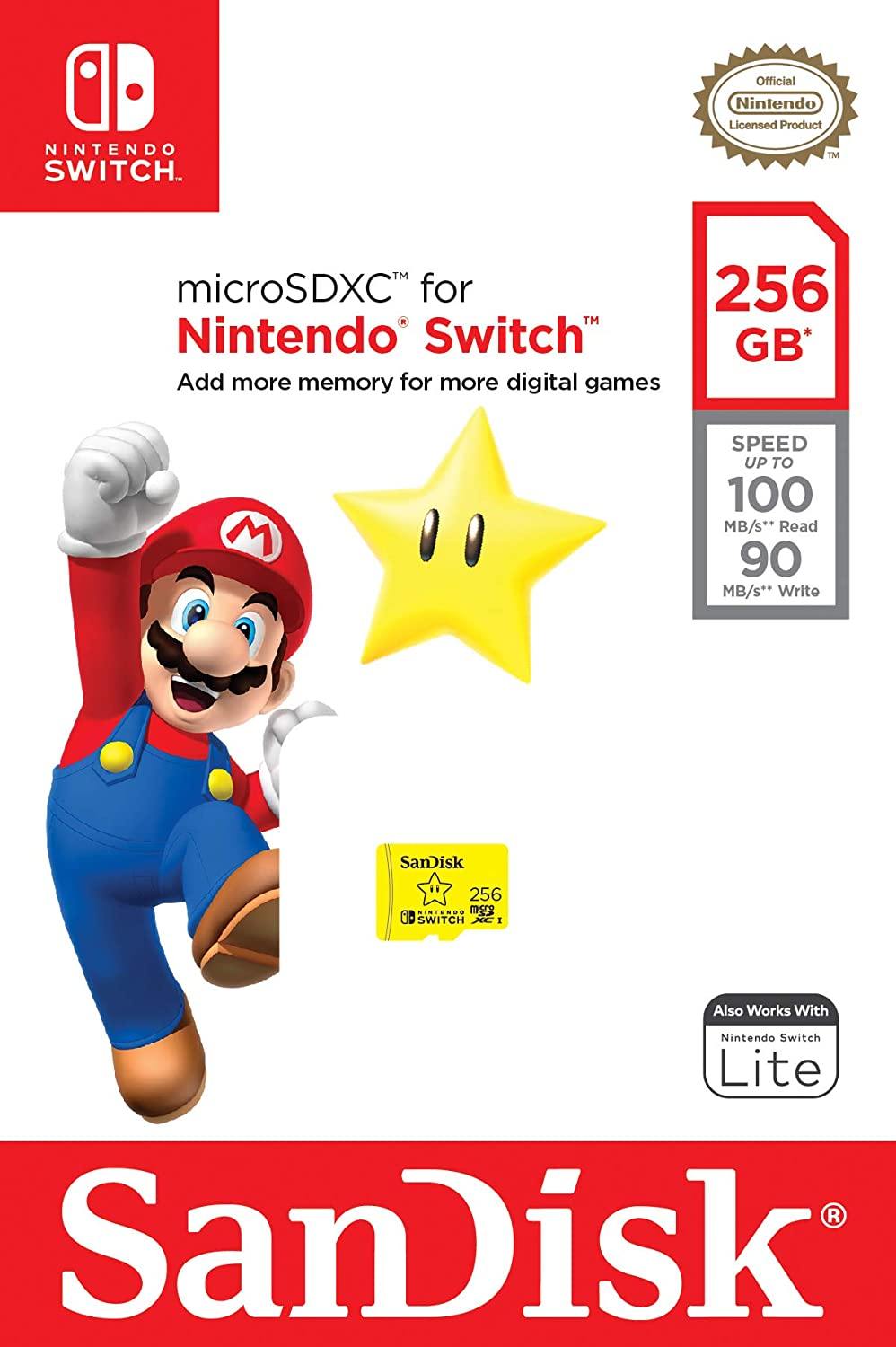 SanDisk 256GB microSDXC Card, Licensed for Nintendo Switch - SDSQXAO-256G-GNCZN - JOY2ESpree