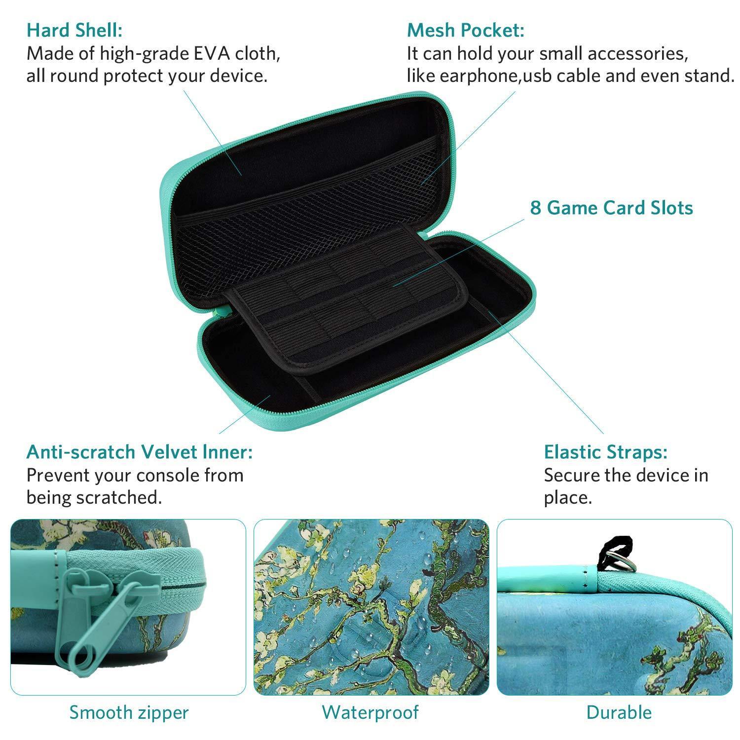 CoBak Carrying Case for Nintendo Switch Lite - with 1 Screen Protector, 1 Grip Case and 4 Thumb Grip Caps. - JOY2ESpree
