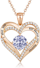 
                        
                          Cargar imagen en el visor de la galería, CDE Forever Love Heart Women Necklace 925 Sterling Silver Rose Gold Plated Birthstone Pendant Necklaces for Women - JOY2ESpree
                        
                      