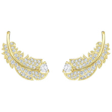 
                        
                          將圖片載入圖庫檢視器 Swarovski Crystal Nice Clear Gold-Tone Plated Feather Earrings - JOY2ESpree
                        
                      