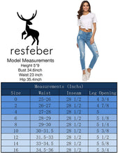 
                        
                          गैलरी व्यूवर में इमेज लोड करें, Resfeber Women's Ripped Boyfriend Jeans Cute Distressed Jeans Stretch Skinny Jeans with Hole
                        
                      