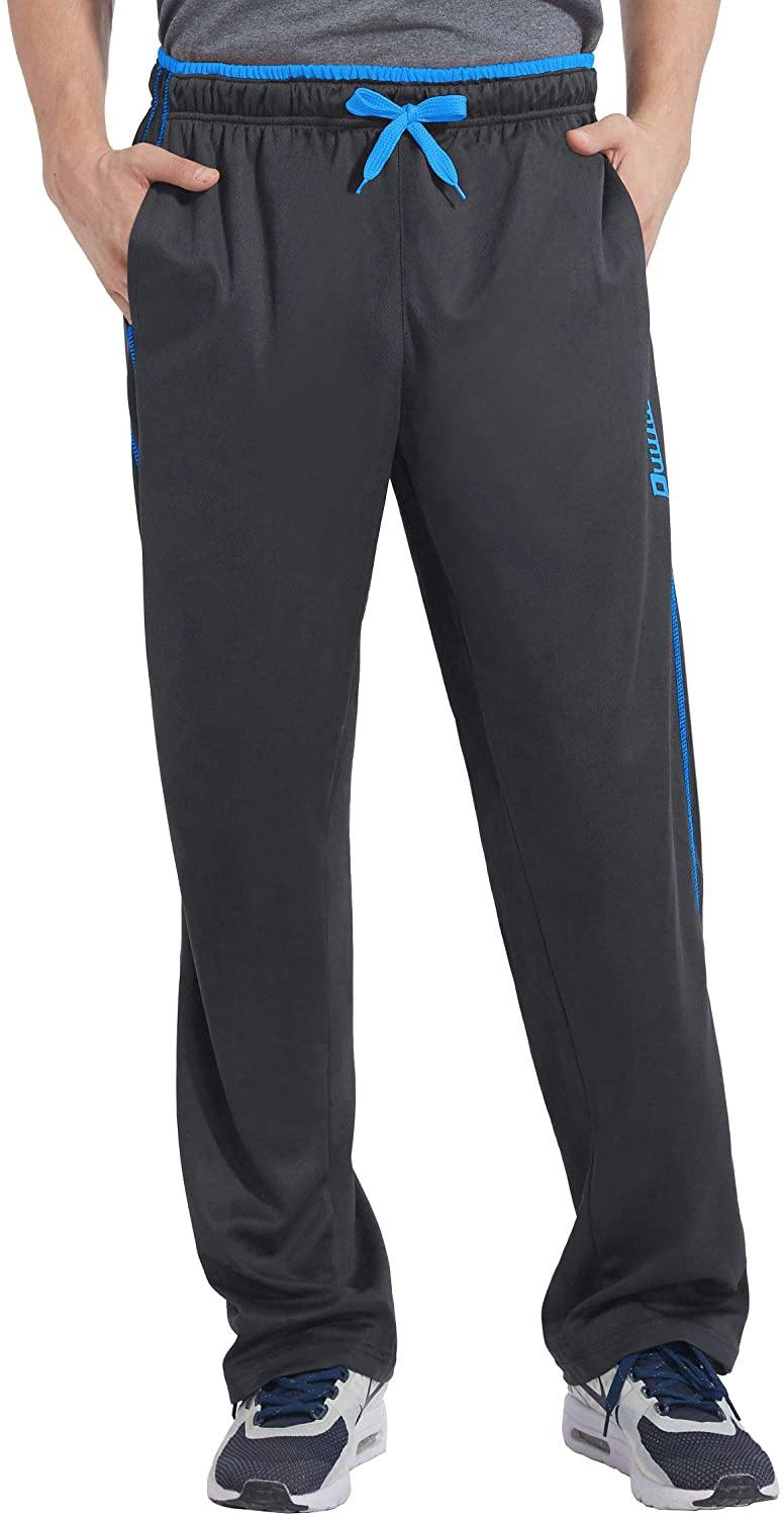 Duuluup Mens Jogger Sweatpants with Pockets Open Bottom Elastic Waist Workout Pants for Training Track Running - JOY2ESpree