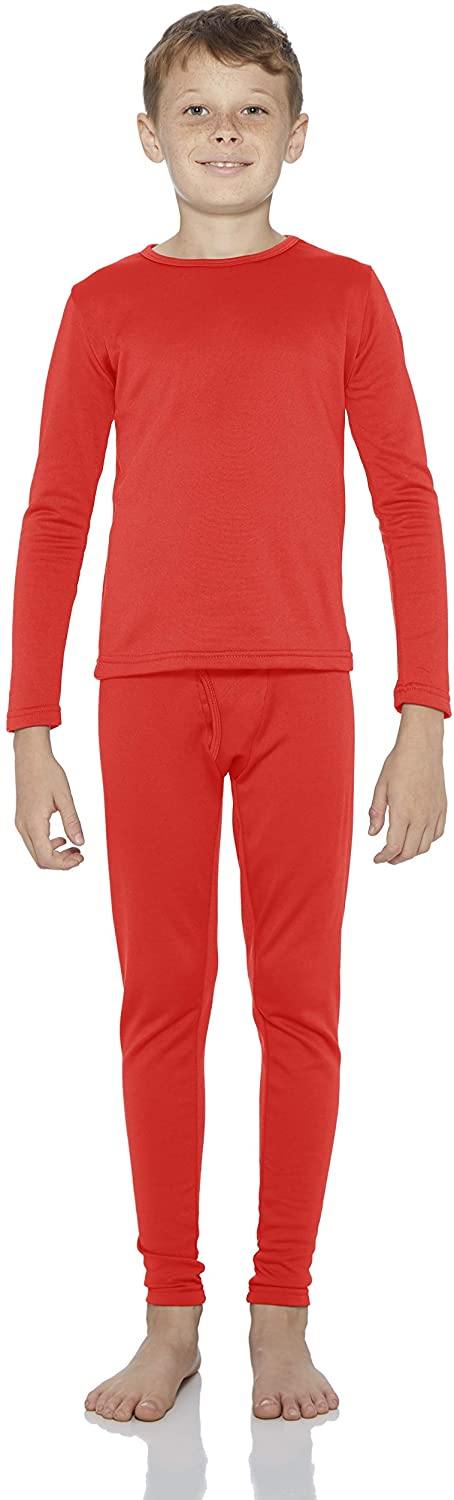 Rocky Thermal Underwear for Boys Fleece Lined Thermals Kids Base Layer Long John Set