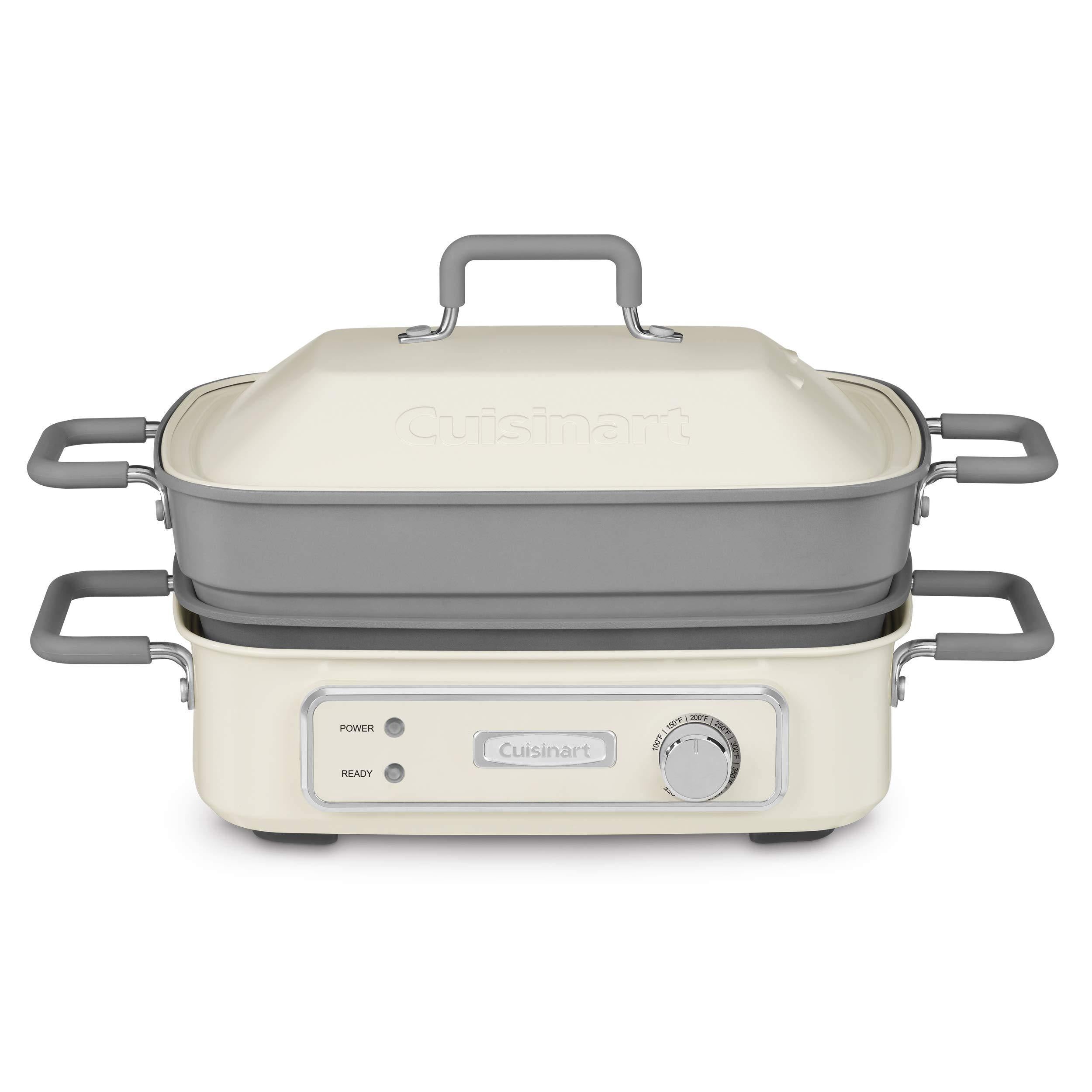 Cuisinart GR-M3 STACK5 Multifunctional Grill, 12.0"(L) x 9.0"(W) x 6.0"(H), Off-White - JOY2ESpree