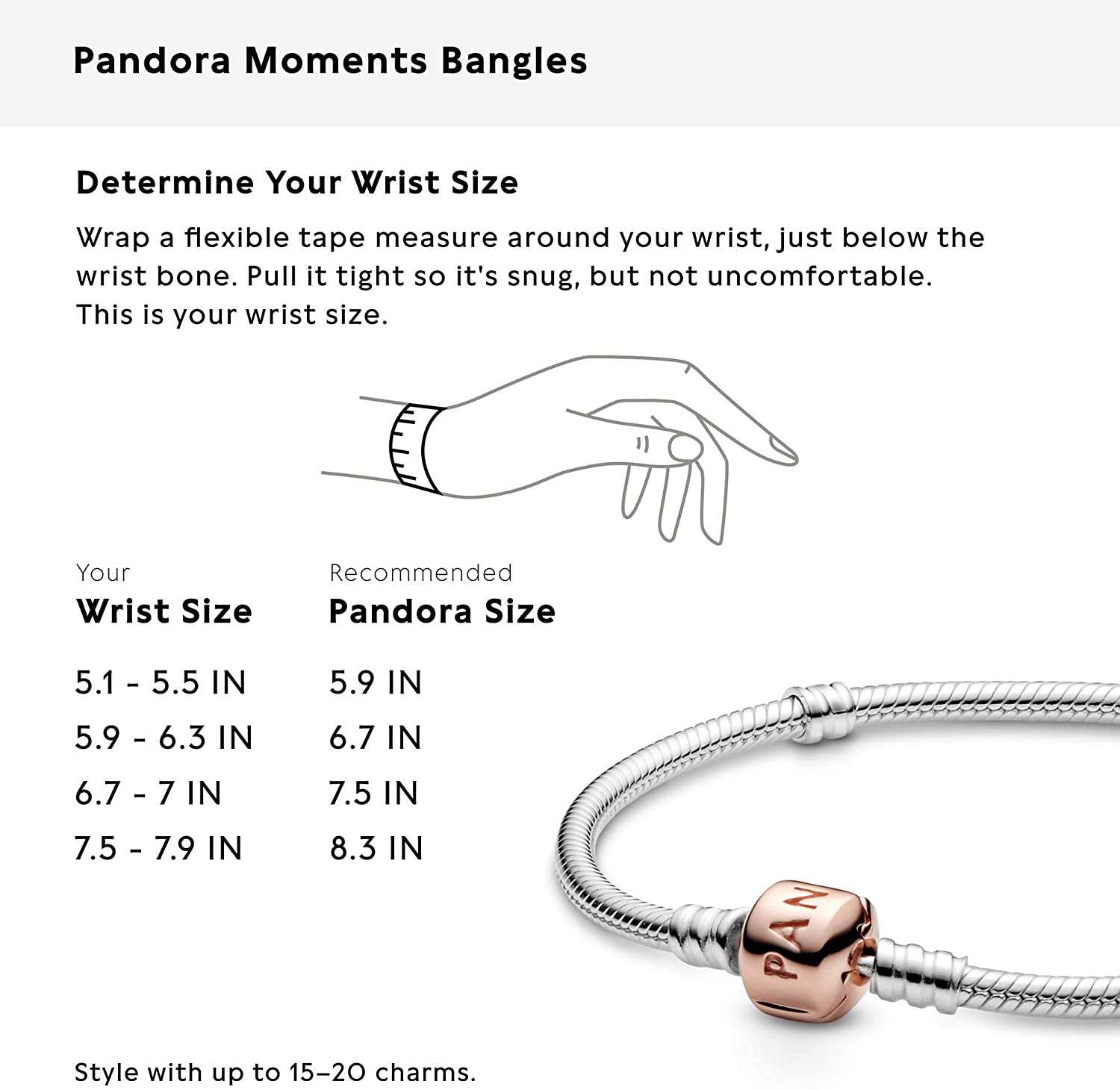 Pandora Jewelry Moments Snake Chain Charm Pandora Rose Bracelet - JOY2ESpree