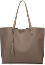 
                        
                          將圖片載入圖庫檢視器 Women's Soft Faux Leather Tote Shoulder Bag from Dreubea, Big Capacity Tassel Handbag
                        
                      