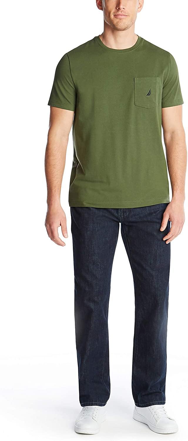 Nautica Men's Solid Crew Neck Short-Sleeve Pocket T-Shirt - JOY2ESpree