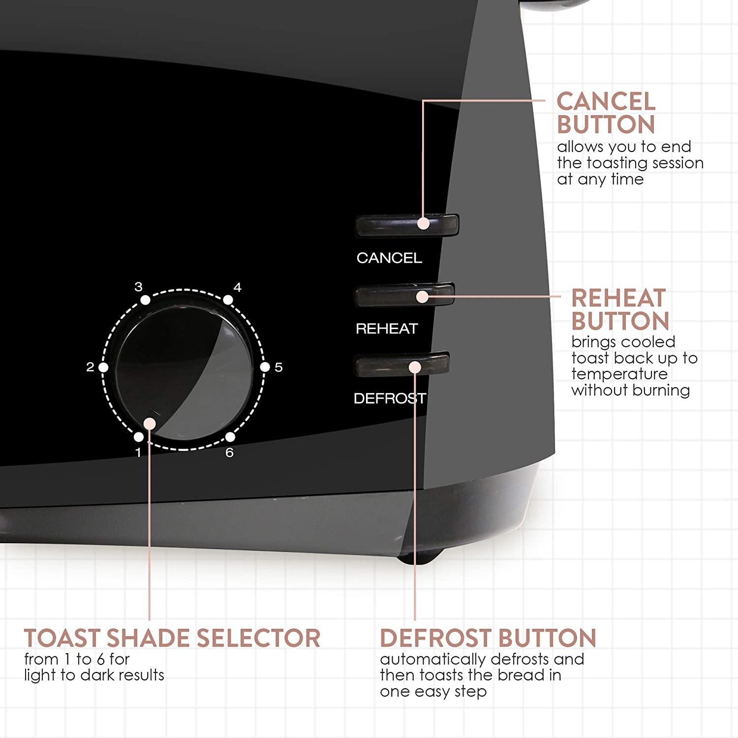 Elite Gourmet ECT-4829 Maxi-Matic 4 Slice Long Toaster 6 Toast Settings - JOY2ESpree