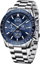 
                        
                          Muat gambar ke penampil Galeri, BENYAR Chronograph Mens Watch Quartz Movement 30M Waterproof | Leather Watch Strap
                        
                      