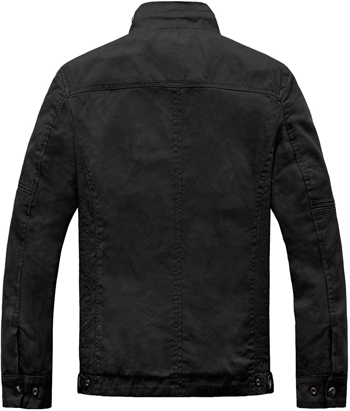 Wantdo Men's Cotton Stand Collar Lightweight Front Zip Jacket