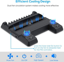 
                        
                          Load image into Gallery viewer, Vertical Stand with Cooling Fan for PS5 Console and Playstation 5 Digital Edition - JOY2ESpree
                        
                      