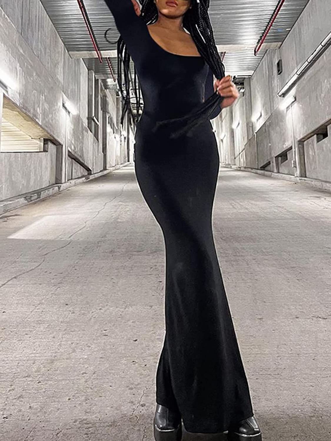 AnotherChill Women's Casual Lounge Slip Long Dress Sexy Sleeveless Backless Bodycon Maxi Dresses 2022 Spring Slim Elegant