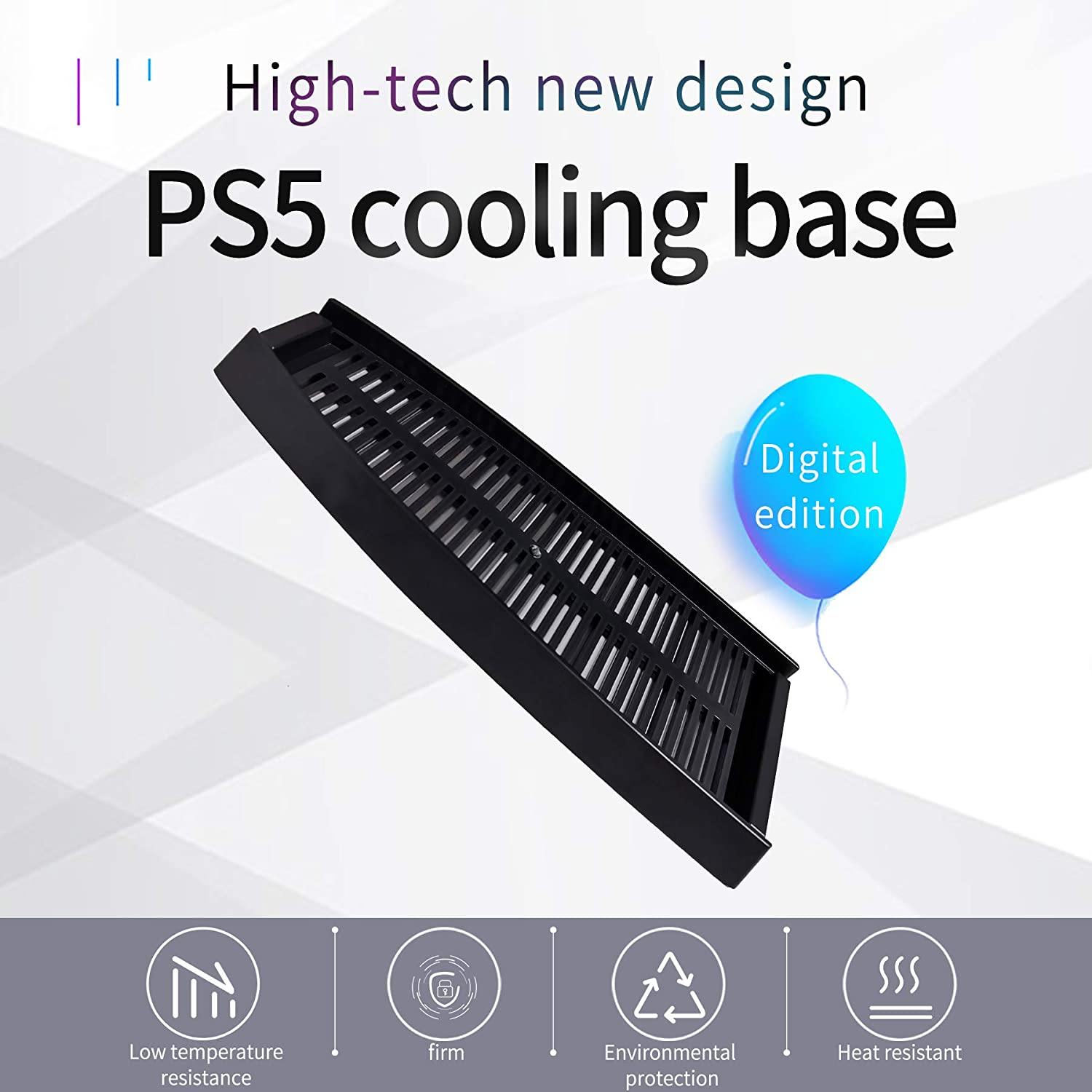 Vertical Stand Holder for PS5 Digital Edition, Stand Cooler for Sony Playstation 5 DE Console with Built-in Air Vents and Non-Slip Feet - JOY2ESpree