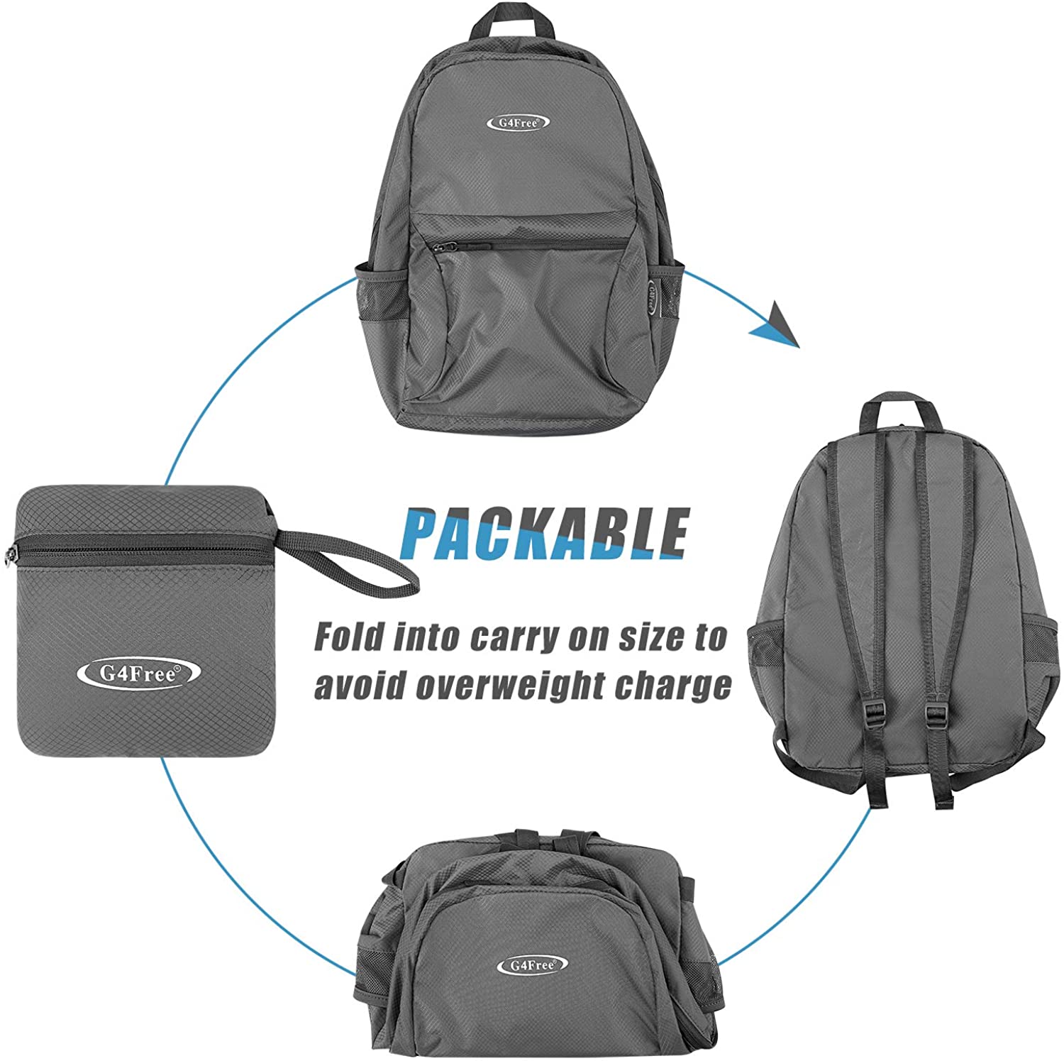 G4Free Ultra Lightweight Packable Backpack Travel Hiking Daypack Handy Foldable Water Resistant Camping Outdoor Backpack