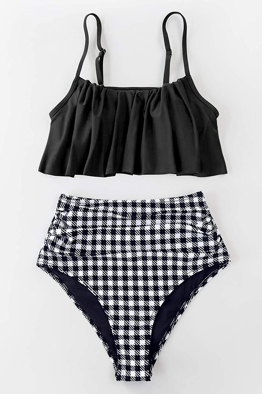 CUPSHE Women's High Waisted Falbala Bikini Set