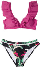 
                        
                          Muat gambar ke penampil Galeri, CUPSHE Women's Orange Floral Bottom Ruffle Hook Closure Bikini Set
                        
                      