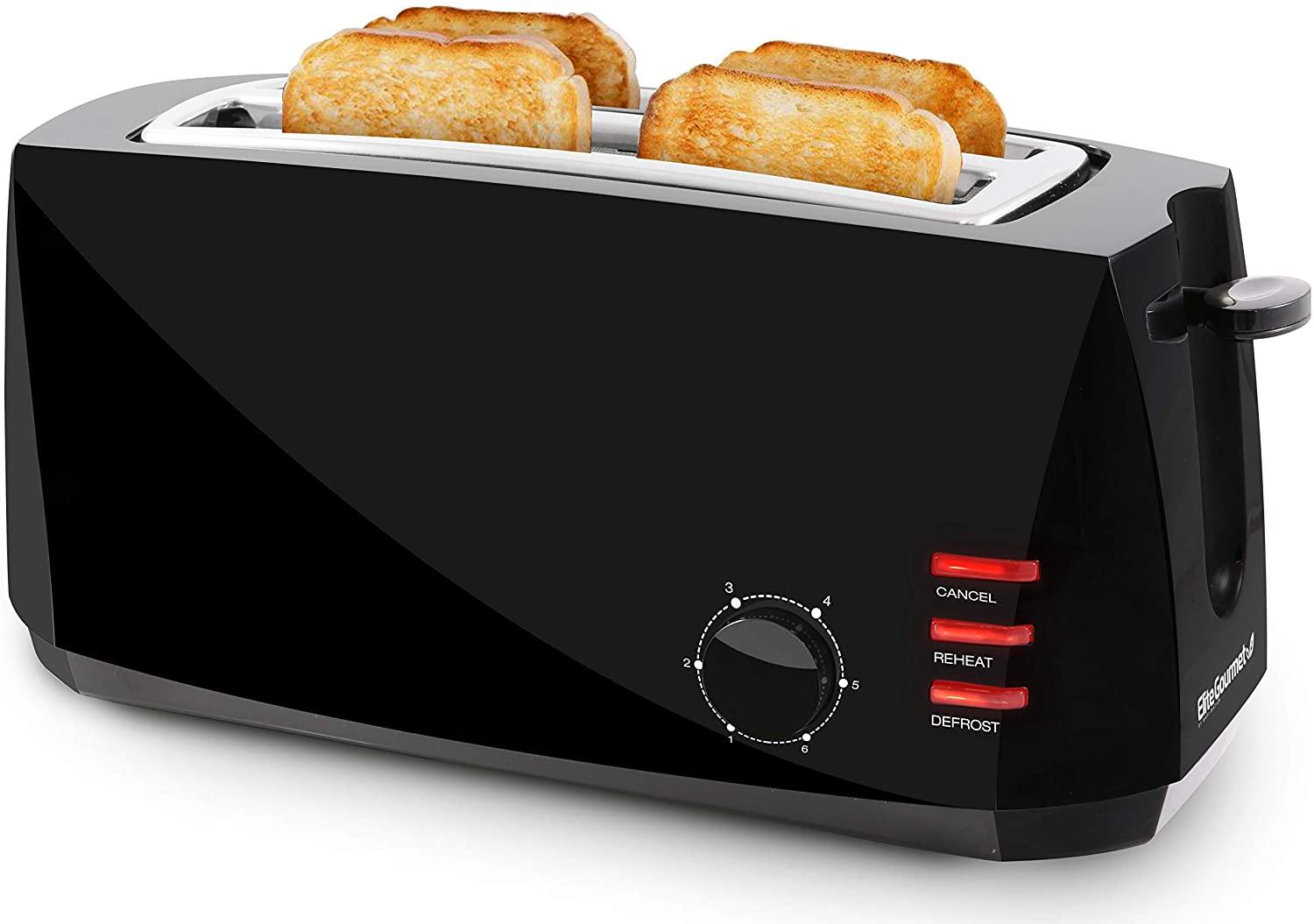 Elite Gourmet ECT-4829 Maxi-Matic 4 Slice Long Toaster 6 Toast Settings - JOY2ESpree