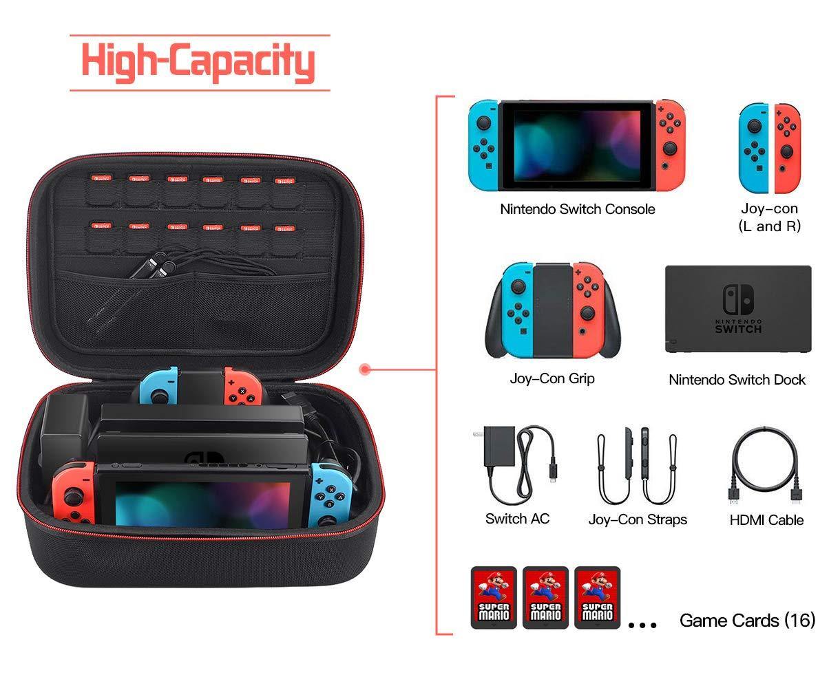 Carrying Case for Nintendo Switch, VORI Travel Games Storage Bag for Nintendo Switch Console & Accessories, Army Green - JOY2ESpree