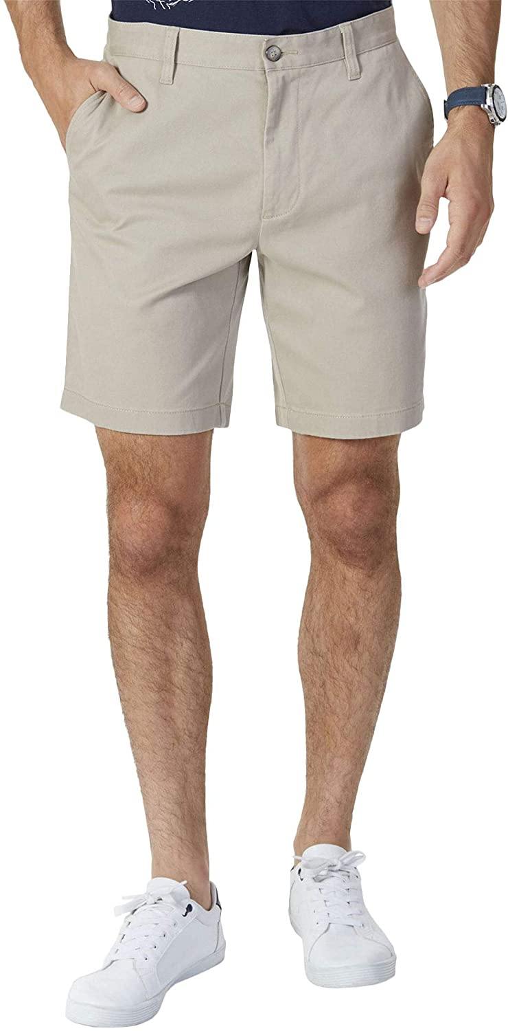 Nautica Men's Classic Fit Flat Front Stretch Solid Chino Deck Short - JOY2ESpree