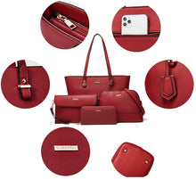 
                        
                          Load image into Gallery viewer, Women Fashion Handbags Wallet Tote Bag Shoulder Bag Top Handle Satchel Purse Set 4pcs
                        
                      