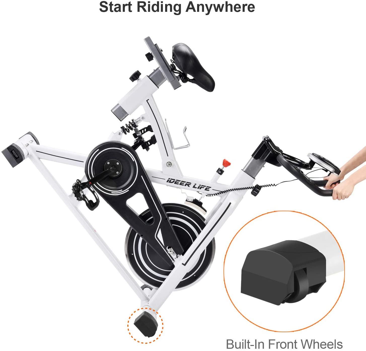 IDEER LIFE Indoor Cycling Bike Stationary Exercise Bike for Home Cardio Workout Smooth Drive - JOY2ESpree