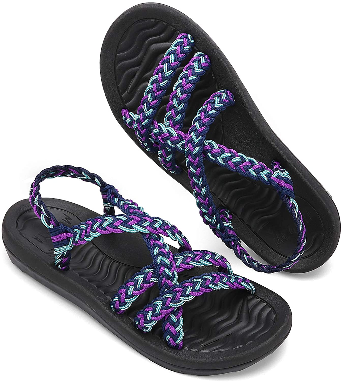 MEGNYA Women's Comfortable Walking Sandals with Arch Support Waterproof for Walking/Hiking/Travel/Wedding/Water Spot/Beach