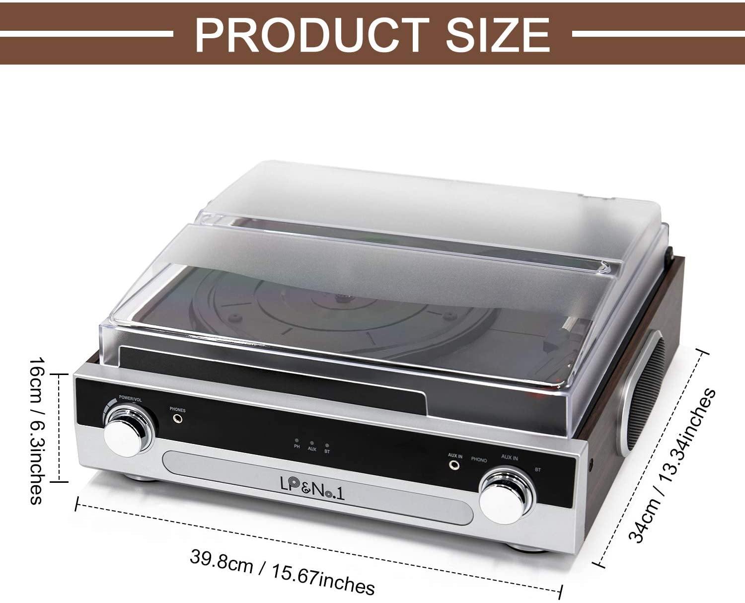 LP&No.1 Bluetooth Turntable HiFi System with Bookshelf Speakers - JOY2ESpree