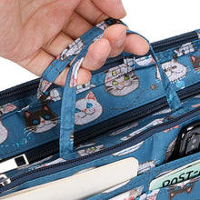 
                        
                          Load image into Gallery viewer, BTSKY New Printing Handbag Organizers Inside Purse Insert-High Capacity 13 Pockets Bag Tote Organizer with Handle Peacock Flower
                        
                      