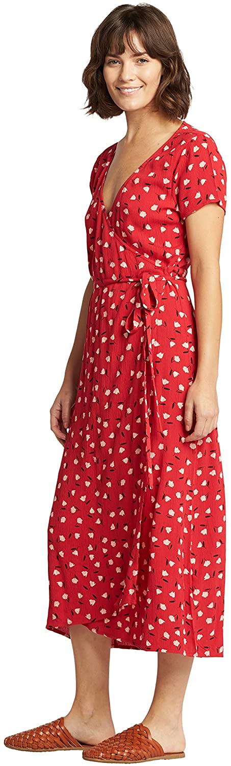 Billabong Women's Dress Wrap Front Mid Length