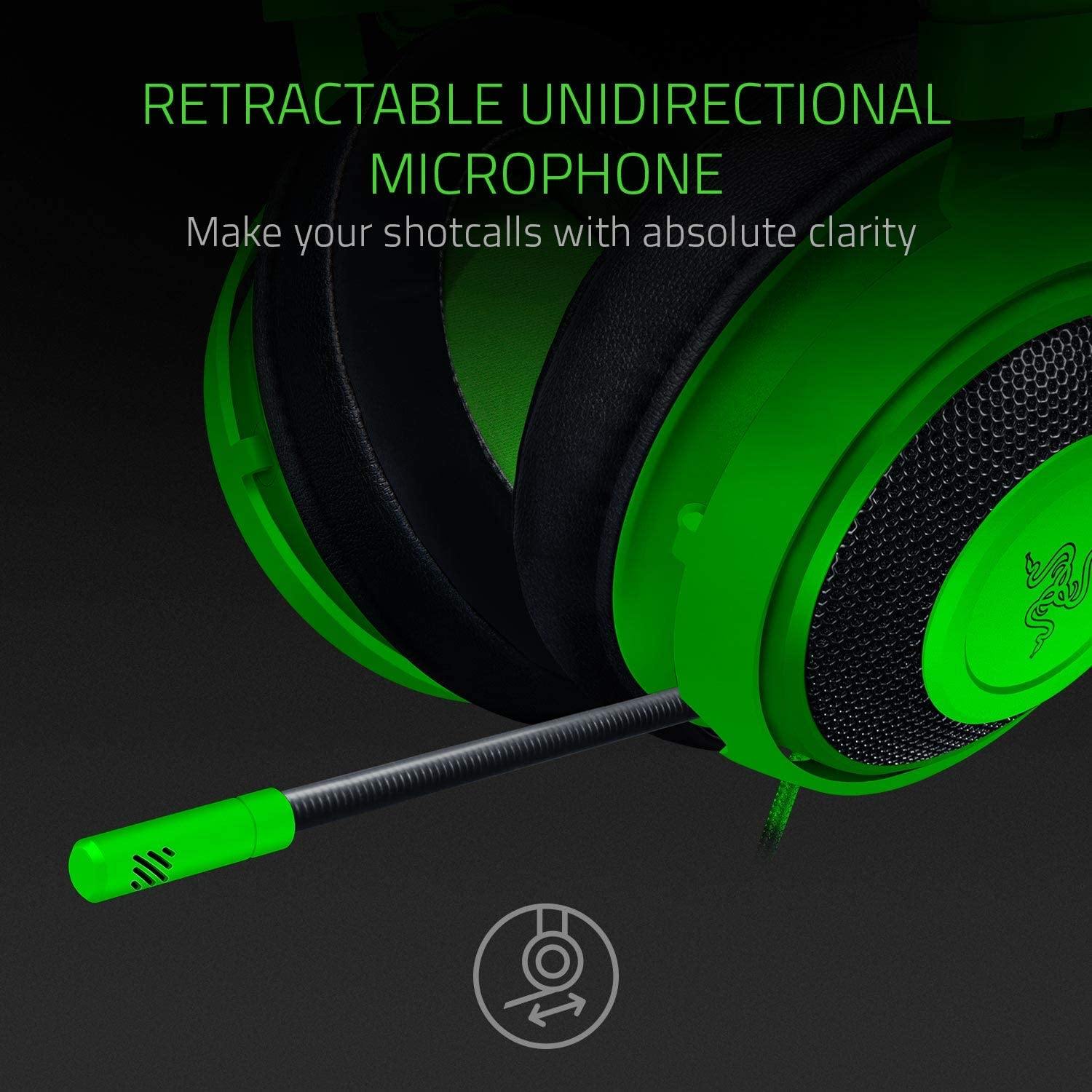 Razer Kraken Gaming Headset: Lightweight Aluminum Frame, Retractable Noise Isolating Microphone - JOY2ESpree