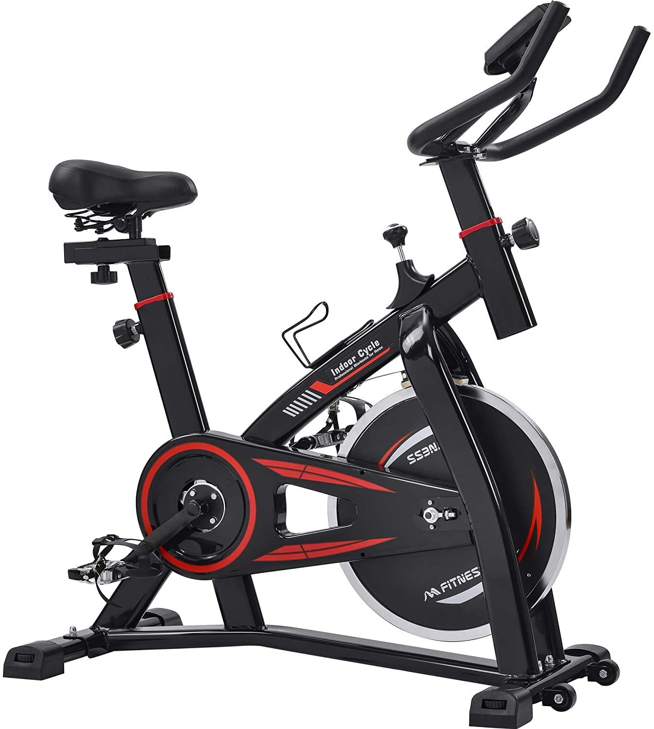 Merax Exercise Bike Indoor Cycling Bike Cycle Trainer Adjustable Stationary Bike 330LBS Weight Capacity - JOY2ESpree
