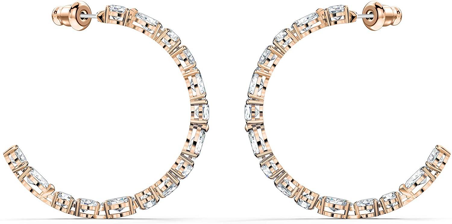 SWAROVSKI Women's Tennis Deluxe Jewelry Collection, Rhodium Finish, Rose Gold Tone Finish, Clear Crystals - JOY2ESpree