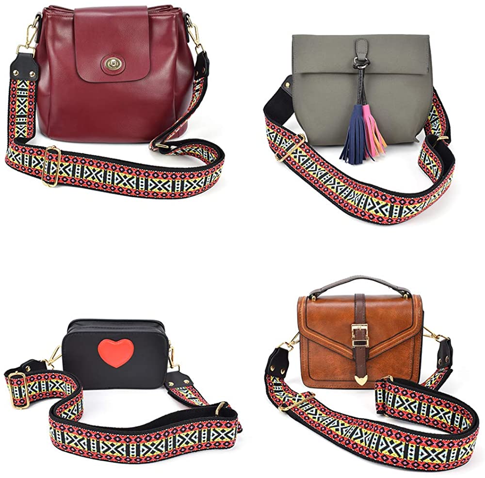 Bag/Purse Strap Replacement Crossbody Shoulder For Women Adjustable Jacquard Woven Cotton Guitar Strap Banjo Strap Style