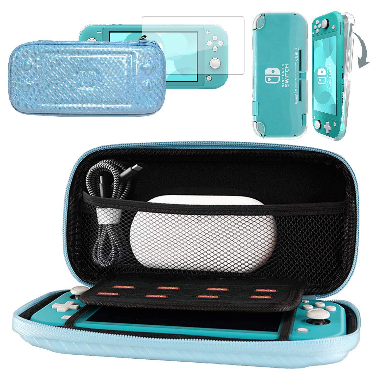 CoBak Carrying Case for Nintendo Switch Lite - with 1 Screen Protector, 1 Grip Case and 4 Thumb Grip Caps. - JOY2ESpree