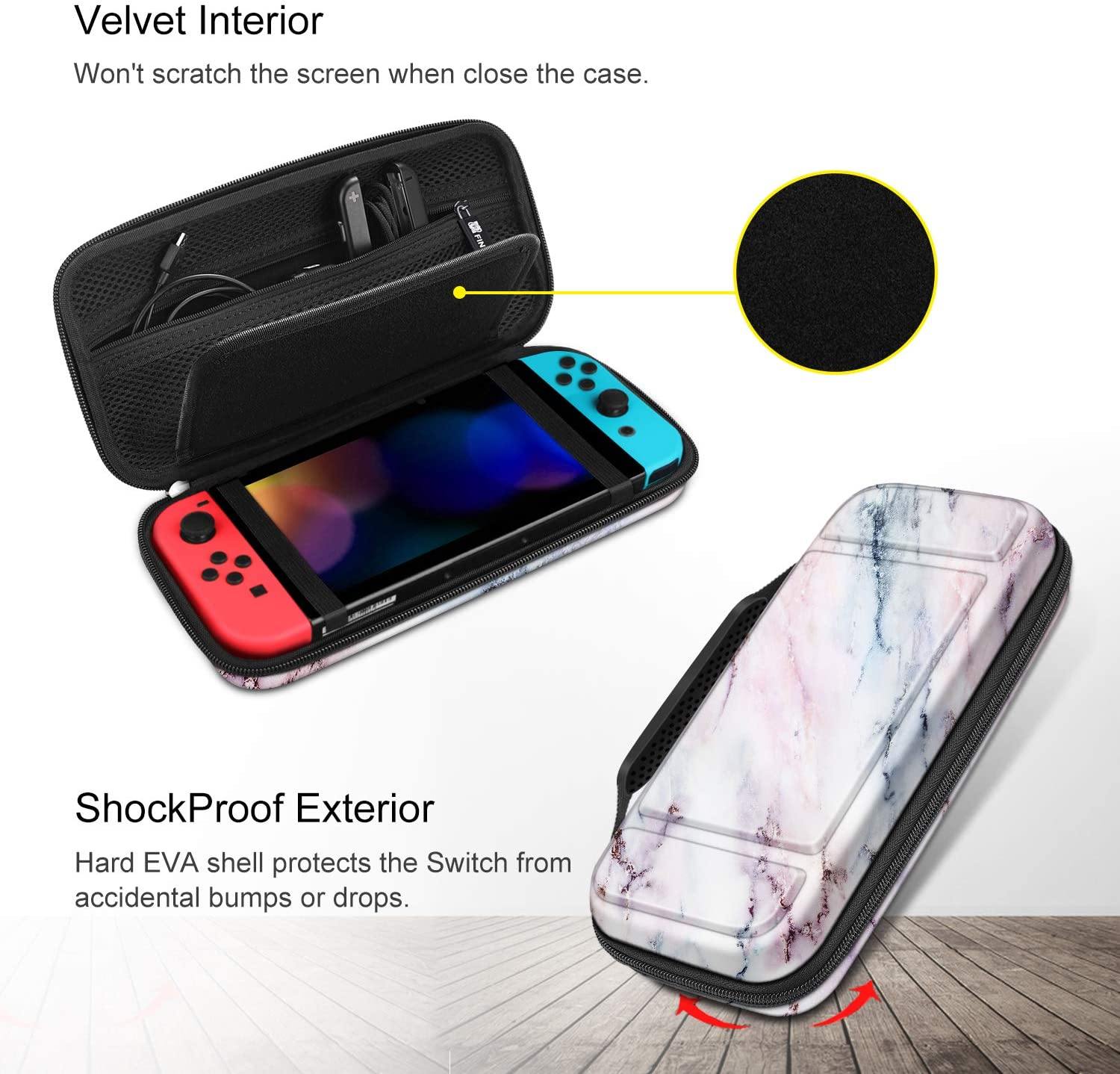 Fintie Carry Case for Nintendo Switch - [Shockproof] Hard Shell Protective Cover Travel Bag w/10 Game Card Slots - JOY2ESpree