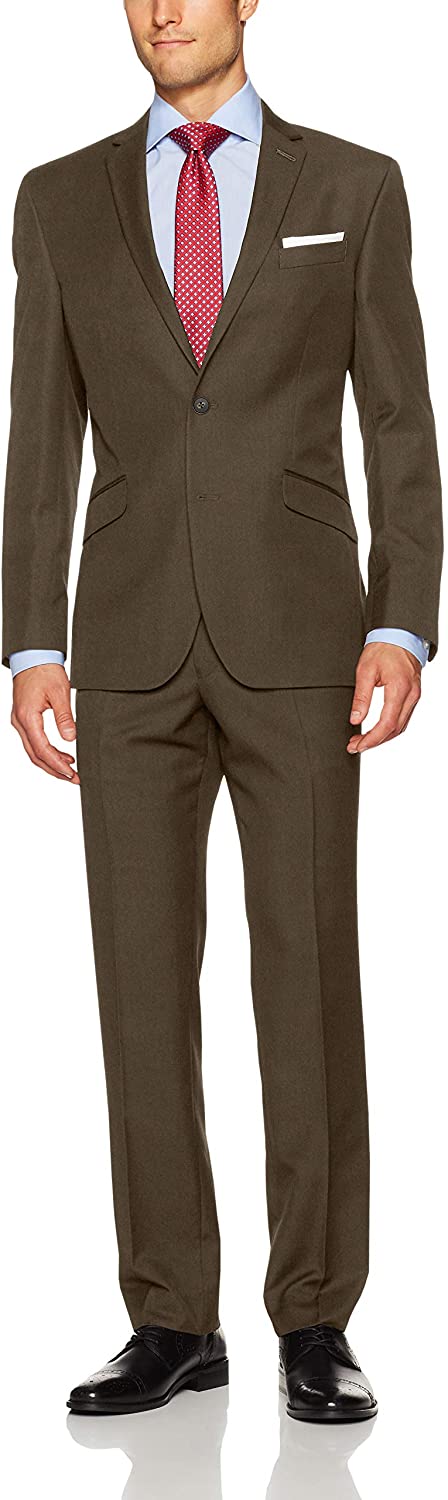 Unlisted by Kenneth Cole Men's 2 Button Slim Fit Suit with Hemmed Pant