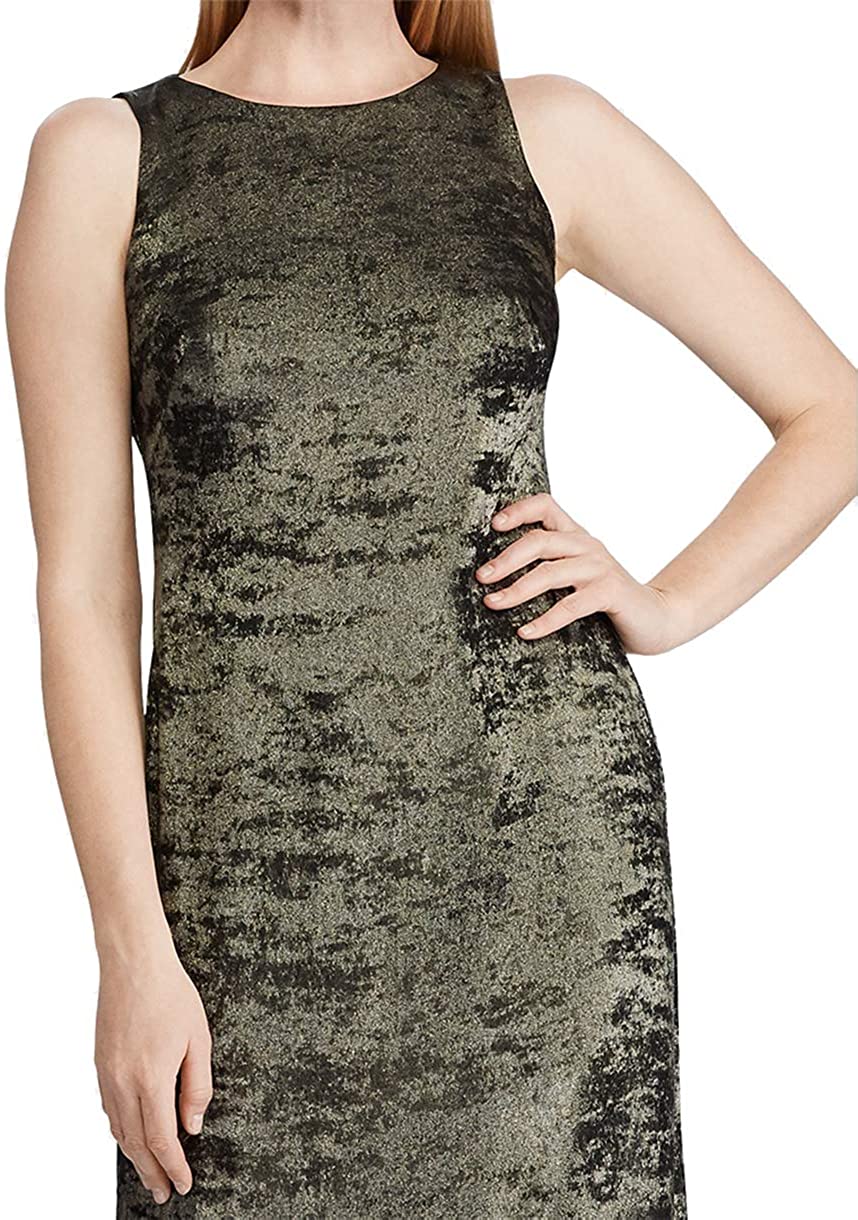 LAUREN RALPH LAUREN Womens Deming Metallic Maxi Evening Dress