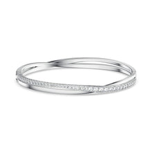 
                        
                          Load image into Gallery viewer, SWAROVSKI Women's Twist Rows Bracelet Collection, Rhodium Finish, Clear Crystals - JOY2ESpree
                        
                      