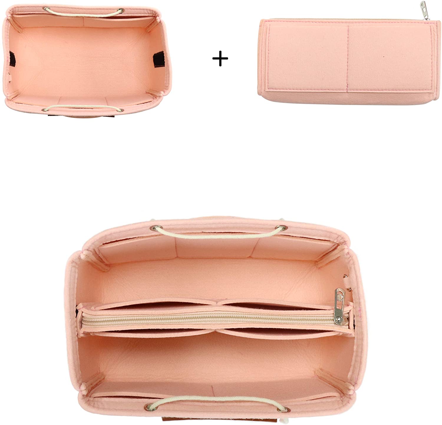 MISIXILE Felt Insert Bag Organizer - 2in1, Bag In Bag Tote Purse Organizer with Handles for Speedy Neverfull Longchamp