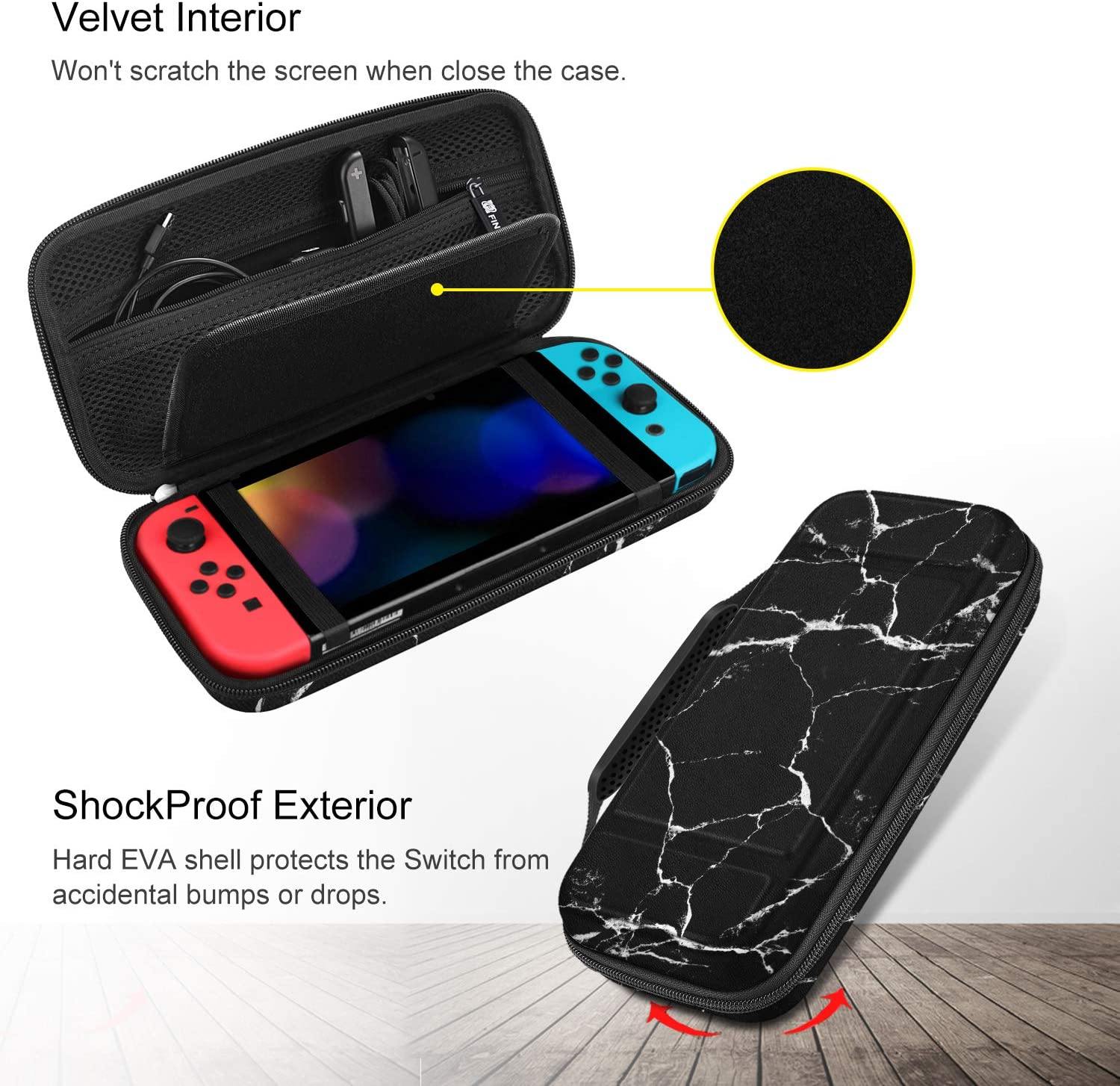 Fintie Carry Case for Nintendo Switch - [Shockproof] Hard Shell Protective Cover Travel Bag w/10 Game Card Slots - JOY2ESpree