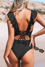 
                        
                          Muat gambar ke penampil Galeri, CUPSHE Women's V Neck One Piece Swimsuit Ruffled Lace Up Monokini
                        
                      