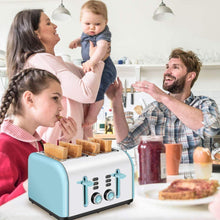 
                        
                          Cargar imagen en el visor de la galería, Toaster 4 Slice, CUSINAID 4 Wide Slots Stainless Steel Toasters with Reheat Defrost Cancel Function, 7-Shade Setting, Blue - JOY2ESpree
                        
                      