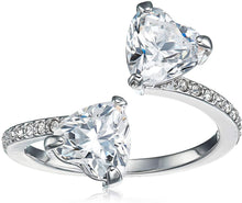 
                        
                          Cargar imagen en el visor de la galería, SWAROVSKI Women's Attract Soul Double Heart Ring Collection, Rhodium Finish, Clear Crystals - JOY2ESpree
                        
                      