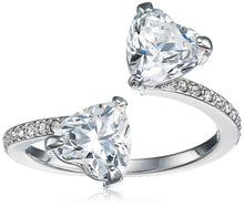 
                        
                          Cargar imagen en el visor de la galería, SWAROVSKI Women's Attract Soul Double Heart Ring Collection, Rhodium Finish, Clear Crystals - JOY2ESpree
                        
                      