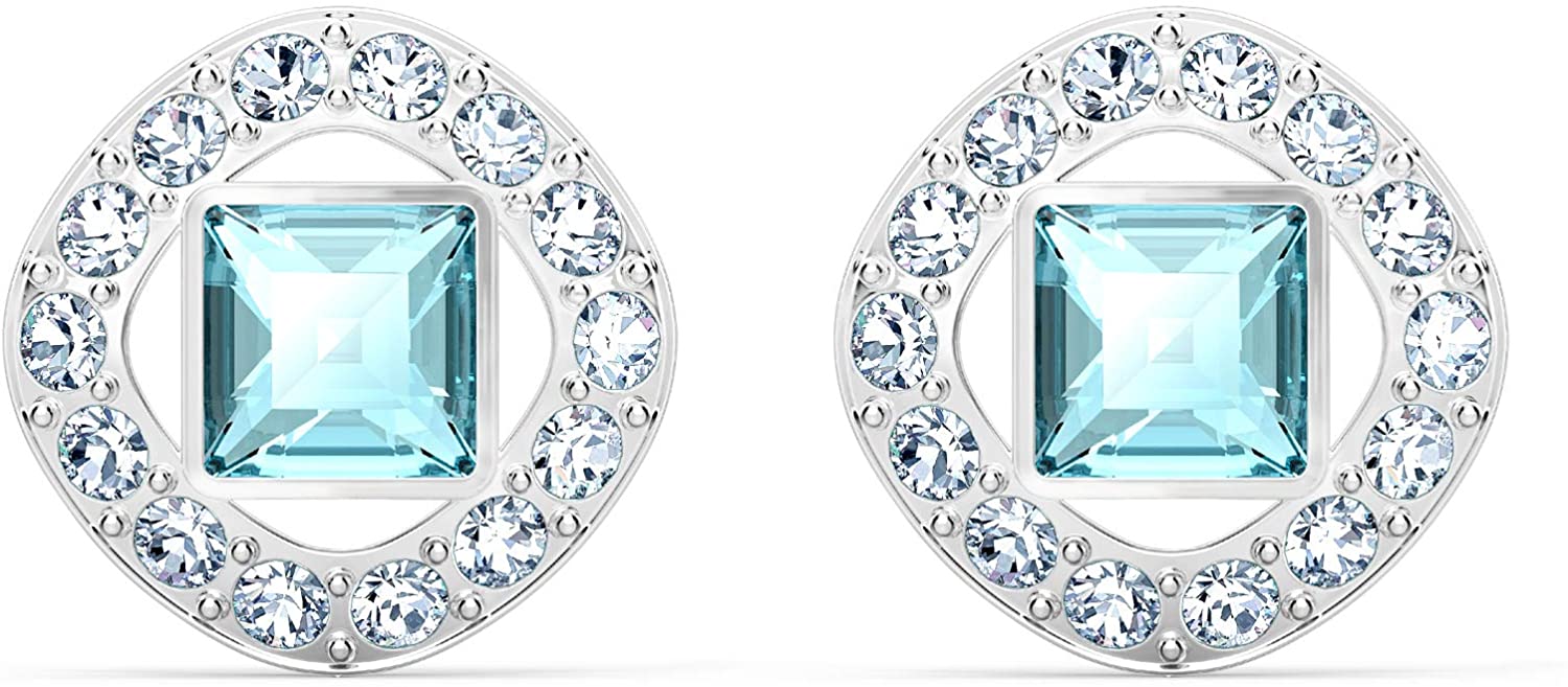 SWAROVSKI Women's Angelic Square Crystal Jewelry Collection, Pink Crystals, Blue Crystals (Amazon Exclusive) - JOY2ESpree